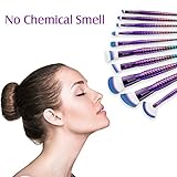 Terresa Mermaid Makeup Brushes Set, Face Foundation Blush Contour Fan Brush for Liquid Powder Makeup, Eyebrow Eyeshadow Lip Brush, Gradient Handle, Soft Dense Synthetic Bristle, 10pcs