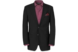 Paul Fredrick Men's Wool Stretch Bengaline Peak Lapel Suit Jacket