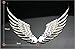 KitMax (TM) Pack of 2 Pairs 3D Angel Wings Metal Auto Car Truck Laptop iPad Window Wall Motorcycle Decor Decal Sticker (Silver)