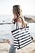Sarah Wells Abby Breast Pump Bag (Navy Striped), With Real Leather Straps, Thermally-Lined Side Pockets for Breast Milk, Luggage Sleeve, Chic, Stylish and Functional