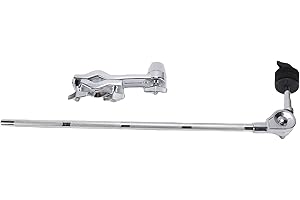 Fafeicy Cymbal Arm Extension L Shape Mounting Clamp Adjustable Angle for Drum Kit with Anti Vibration Pads Stable Grip