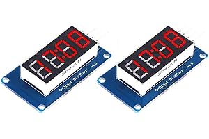 DEVMO 2PCS TM1637 4 Bits Digital Tube LED Display Module with Clock Display TM1637 Relay Board Compatible with Ar-duino