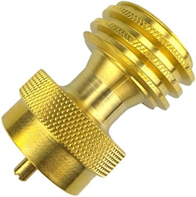 BaiFM Steak Saver Gas BBQ Grill Adapter,1lb Propane Tank Refill Connector,Replacement for Disposable Bottle Adapter,Grilling Backup,100% Solid Brass
