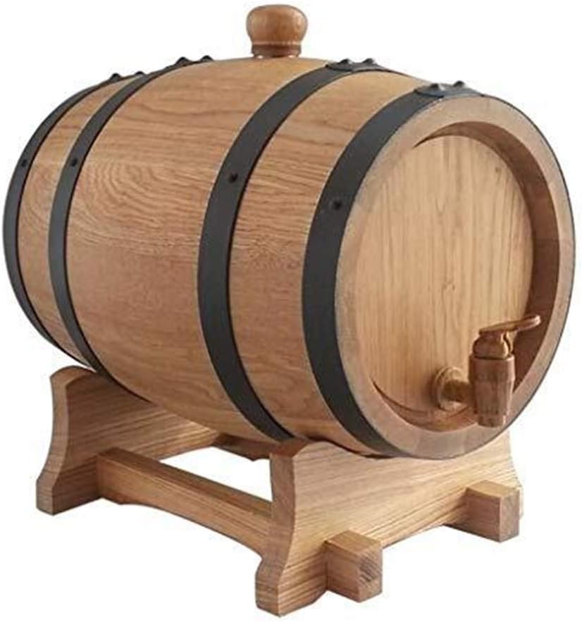 Wooden cask with tap faucet oak water dispenser 3l / 5l whisky wine cask XH (Size