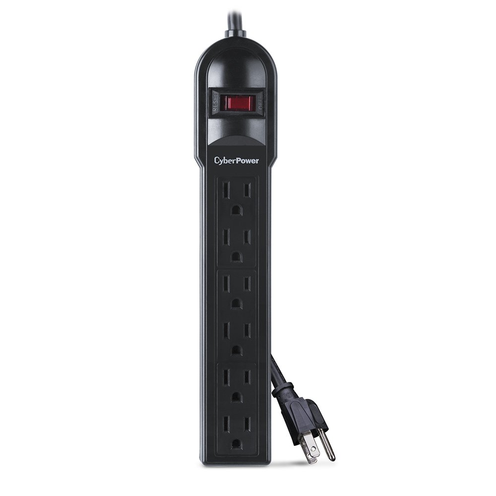 CyberPower CSB6012 Essential Surge Protector, 1200J/125V, 6 Outlets, 12ft Power Cord
