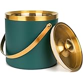 3L Double-Wall Insulated Stainless Steel Ice Bucket with scoop for Cocktail Bar - Metal Ice Bucket for freezer with Lid for parties,Camping,and More!champagne bucket,bar cart accessories