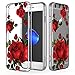 JAHOLAN iPhone SE 2022 Case,iPhone SE 2020 Case,iPhone 8/7 Case,Cute Girl Floral Design Clear Slim Cover Case for iPhone 6/6S/7/8/SE 2020 2022 - Big Red Rose