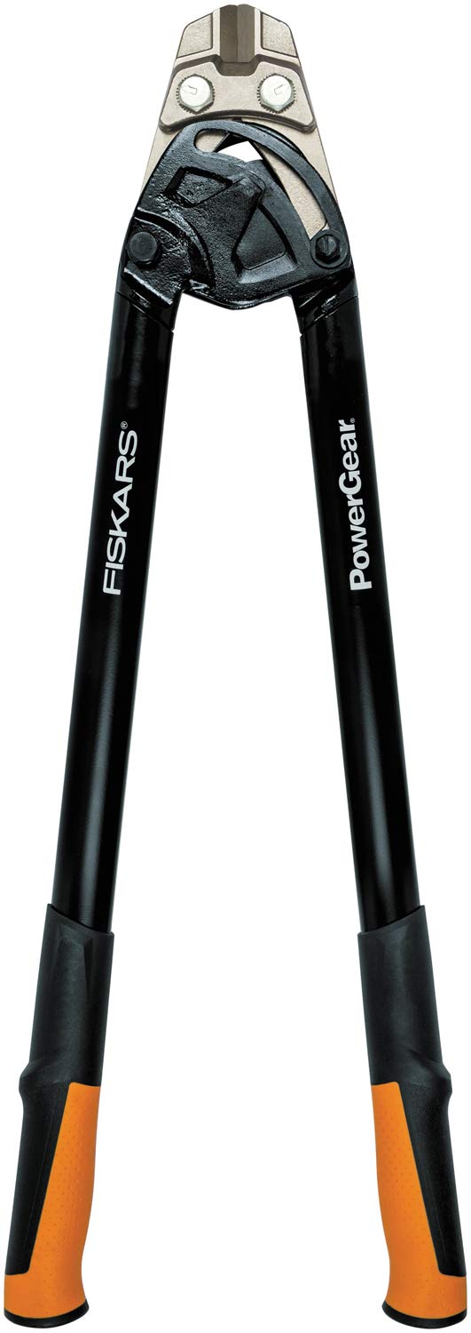 Fiskars PowerGear Bolt Cutter, 30% More Power, Length 76cm, Steel Blade/Plastic Handle, Black/Orange, 1027215