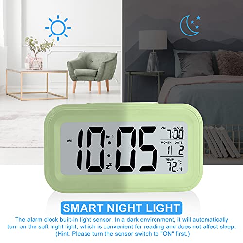 SZELAM Battery Digital Alarm Clock,LCD Clock Electronic for Bedroom
