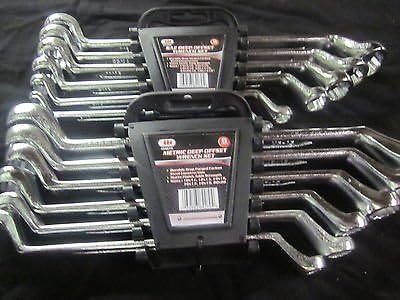 METRIC SAE 24 SIZES 12pc IIT DOUBLE BOX END RING DEEP OFFSET 12-POINT WRENCH SET