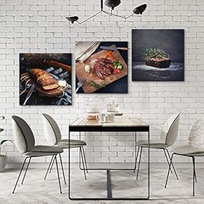 3 Panel Canvas Wall Art Delicious Food Pictures Home Wall Decorations for Bedroom Living Room Paintings Canvas Prints Framed - 12"x12"x3 Panels