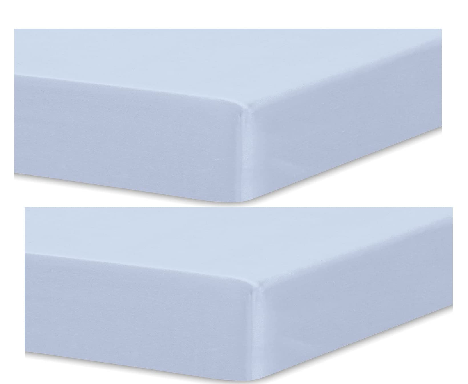 Dudu N Girlie Jersey Cotton Travel Cot Fitted Sheets, 65 cm x 95 cm, 2-Piece, Blue