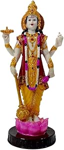 Multicolored Lord Vishnu God Venkateshwara Idol Handicraft Statue Vishnu Avatar Spiritual Showpiece Fegurine (10 cm)