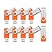Kootion 10 X 1GB USB Flash Drive 1gb Flash Drive Swivel Thumb Drive Memory Stick Keychain Design Orange