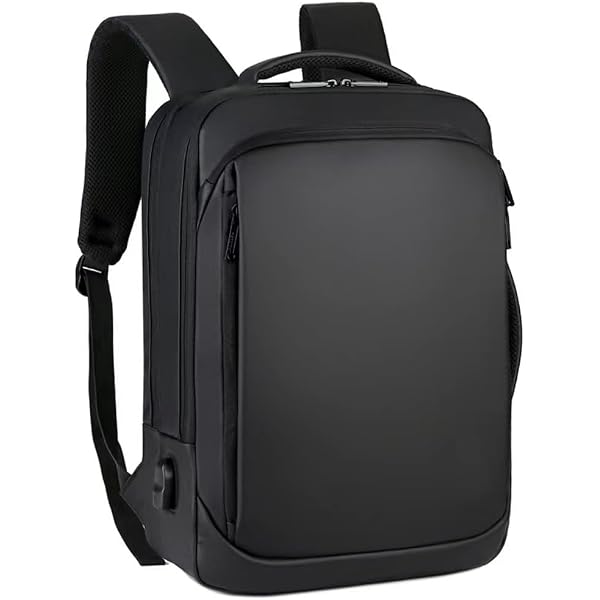 BE SMART Waterproof Laptop Backpack With USB Port & Trolley Sleeve - 15.6 Inch Shockproof Bag For Travel, College, Work - Black
