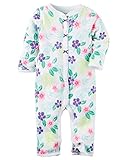 Carter's Girl Cotton Floral Snap-Up Footless Sleep & Play; White & Purple