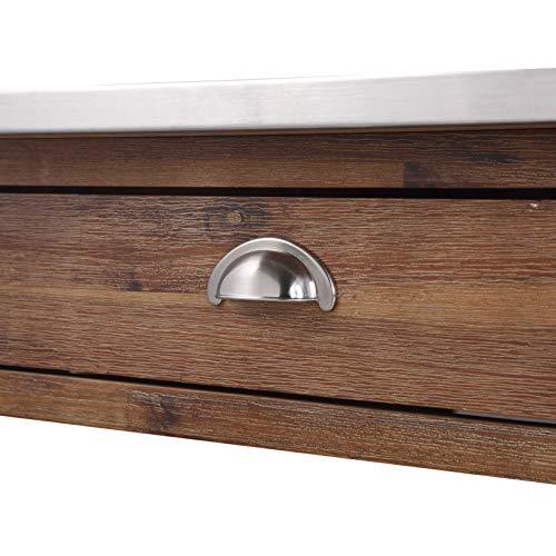 Boraam Sonoma Kitchen Cart, Barnwood Wire-Brush – Farmhouse Touches