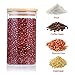 UOON Food Storage Container, Airtight Glass Storage Jars with Bamboo Lid for Pasta, Tea, Coffee, Cookies, Snacks, Set of 4
