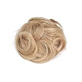 Rosette Hair 100% Human Clip on/in Messy Hair Bun Extension Curly Hair Chignons Donut Hair Piece Wig (Blonde)