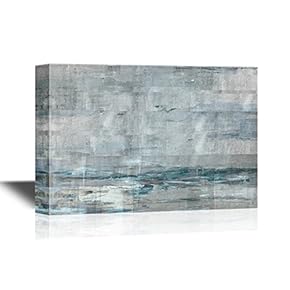 Canvas Wall Art - Abstract Grunge Light Blue Color Composition - Gallery Wrap Modern Home Art | Ready to Hang - 12x18 inches