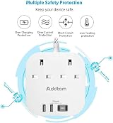 Addtam Power Strip Extension 4 USB-C/USB-A 2 AC Outlets 1.6m Braided Cord view 5