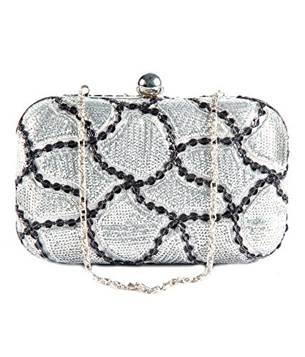 Saisha Clutch (Black::Silver) (Contemporary)