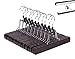 Amber Home Solid Wood Non Slip Collection Slack Hanger Wooden Pant Hangers with Anti-rust Hook Wood Skirt Hangers Wood Clamp Hangers, Walnut Color 10 Pack
