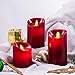 Aku Tonpa Flameless Candles Battery Operated Pillar Real Wax Flickering Moving Wick Electric LED Candle Gift Set with Remote Control Cycling 24 Hours Timer, 4