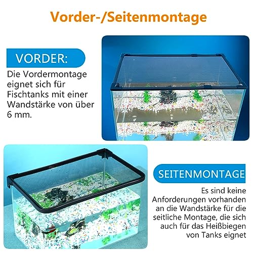 Antipump-Netz für Fischtanks 94X46cm Magnetische Anziehung, freies Öffnen und Schließen Es verhindert, DASS Fische, Reptilien, Schildkröten andere Tiere entkommen