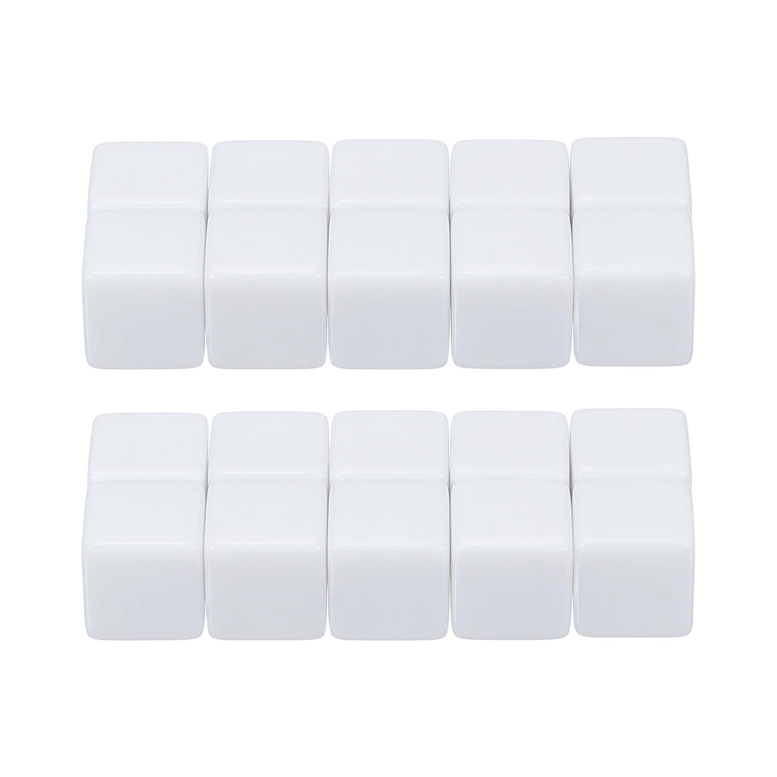 PATIKIL 12 mm Acrylic Dice Blank, 100 Pcs Standard Game Dice Square Corner with Smoothed Surface Six Sided for Board Games Teaching, White