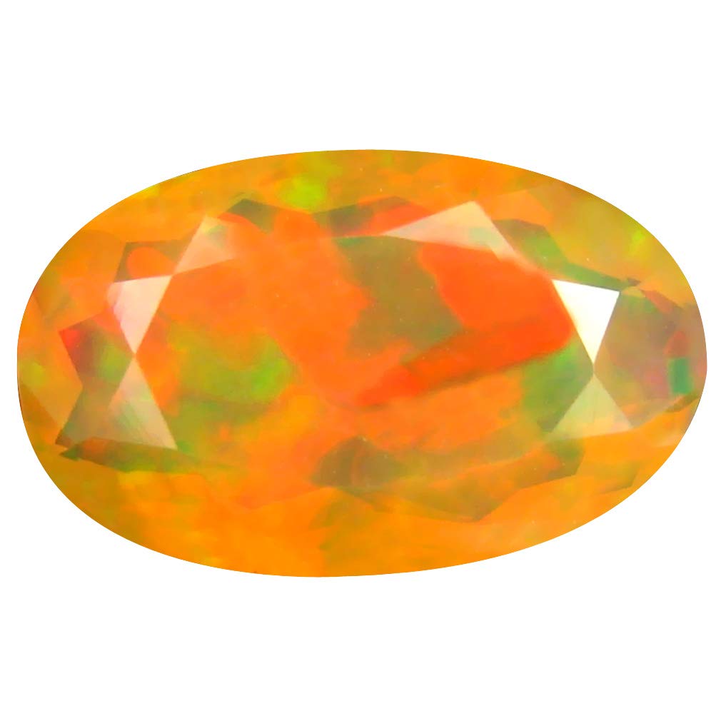 1.73 ct Oval Cut (12 x 8 mm) Un-Heated Transparent Quality Ethiopian Welo Rainbow Opal Natural Loose Gemstone