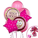 1st Birthday Owl Party Look Whoo's 1 Pink Balloon Bouquet