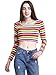 Beluring Womens Long Sleeve Striped Casual Crew Neck Crop Top Short T Shirt