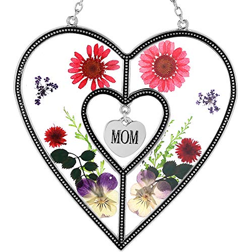 image for KY&BOSAM Mom Heart Suncatchers Stained Glass Suncatchers For Windows H