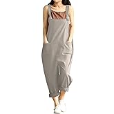 Lncropo Women's Plus Size Overalls Wide Leg Loose Baggy Jumpsuit Rompers