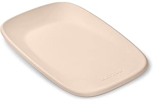 Nattou Softy Changing Pad - Wipeable Baby Changing Mat- Durable, Water-Resistant, Cocoon Shape with Honeycomb Bottom Grips BPA-Free, Assimilates Room Temperature - Beige