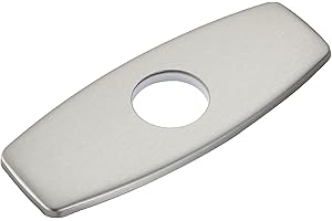 Midanya 6 Inch Sink Hole Cover Deck Plate,Faucet Deck Plate for 1 or 3 Hole Bathroom Kitchen Sink Faucet,Decorative Cover SUS304 Stainless Steel Vessel Vanity Sink Faucet,Rhomboid,Brushed Nickel