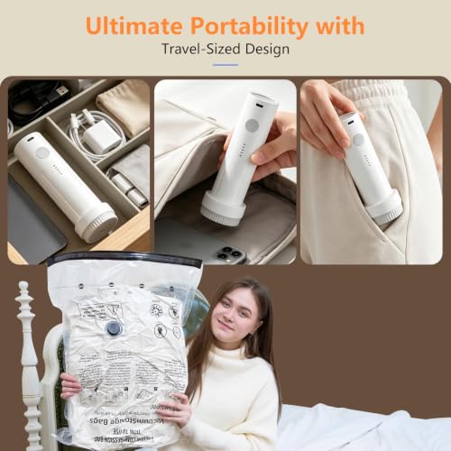 10 Vacuum Bags + Cordless Electric Pump – Multiple Sizes (3×60×80/3×50×70/4×40×60 Cm) Reusable PA+PE, Save 80% Space, Ideal for Travel & Daily Storage