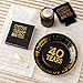Crisky 40th Birthday Plates Black and Gold Dessert, Buffet, Cake, Lunch, Dinner Plates for 40th Birthday Decorations Party Supplies, Cheers to 40 Years! 50 Count, 9