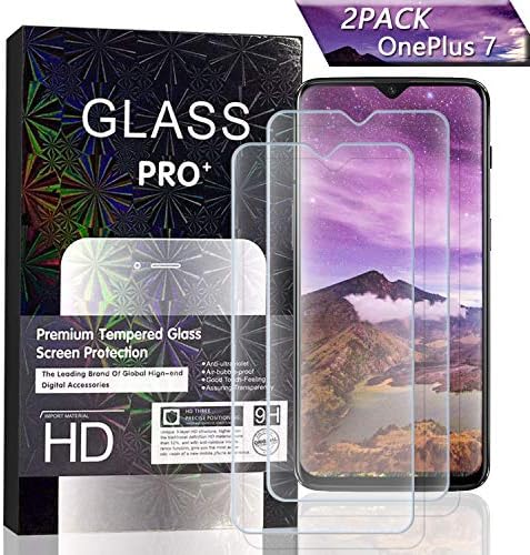 JKPNK Oneplus 7 Screen Protector [2 Pack], Tempered Glass Screen Protector[Anti-Glare] Full Coverage HD Anti-Scratch [Bubble-Free] Screen Protector for Oneplus 7