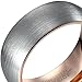 MNH Tungsten Wedding Band-Mens Tungsten Ring-Rose Gold Plated Inner Ring- 14mm Brushed Surface