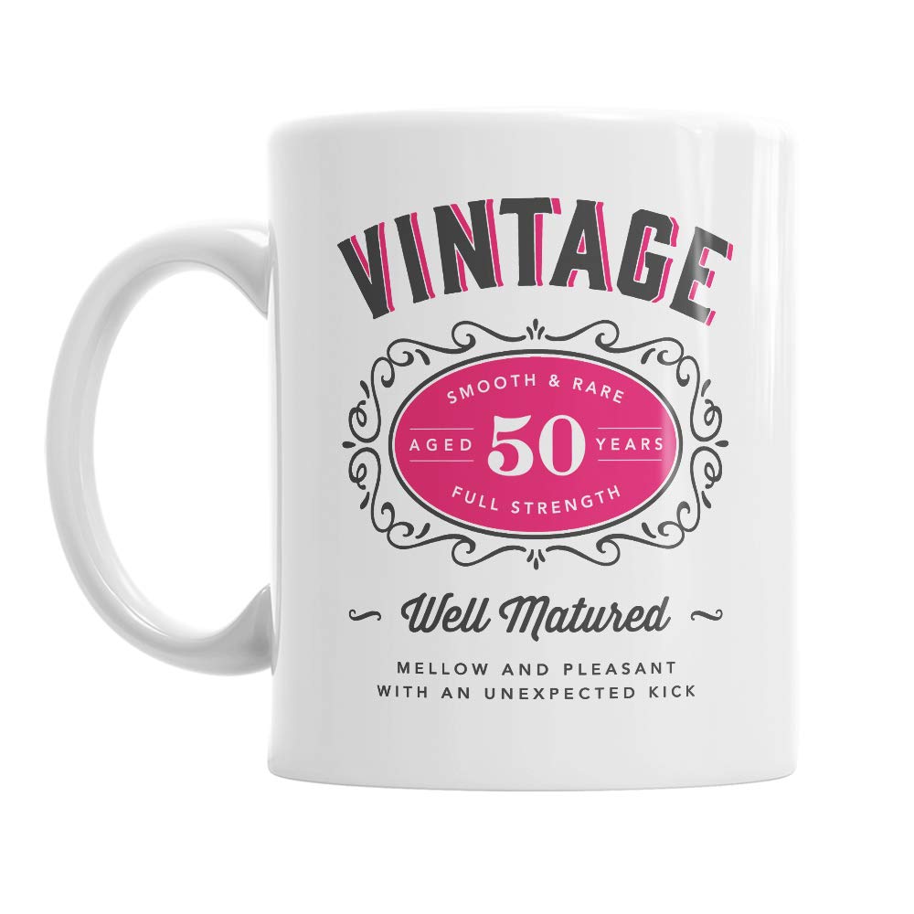 50th Birthday Gift for Women Vintage Coffee Mug Present Keepsake
