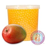 Popping Mango Boba 42 Ounces / 12+ Drinks Buddha Bubbles Boba Bite & Burst