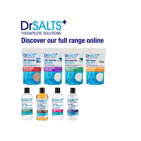 Drsalts 100% Epsom Bath Salts Post Workout Therapy with Rejuvenating Black Pepper Soothe Sore Muscles & Joints 1kg