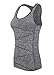 DISBEST Sports Tank Top, Women's Performance Stretch Quick Dry Yoga Workout Runing Top Vest with Removeable Pads,Grey,L/US 8