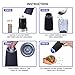 Gravity Electric Salt and Pepper Grinder, Automatic Operation Pepper and Salt Mill with Adjustable Ceramic Rotor Battery Powered Matte Salt and Pepper Grinder Mill Set with Blue LED Light Black,2 Pack