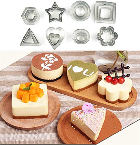 LetGoShop Cookie Cutters, Stainless Steel 24 Pieces Biscuit Cutters Include Star Shape, Heart Shape, Flowers Shape and Geometric Shape Pastry Cutter Mousse Cake Molds - Thumbnail 7