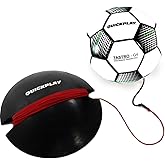 QUICKPLAY Replay Soccer Ball Trainer for Solo Practice &amp; Passing | Adjustable cord return, Weighted base for stability, Train on your own anytime, Builds ball control, Kids &amp; adults, Portable