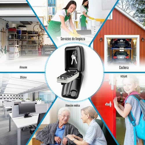 Faneam Key Box with Large Exterior Code, Wall Safe Box with Combination 12 Digits Waterproof for Home, Garage, School, Office