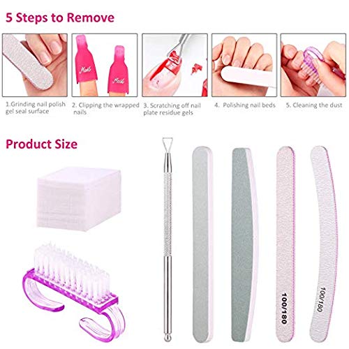image for SWS 20PCS Nail Polish Remover Clips Soak Off Caps & Stainless Steel Tr